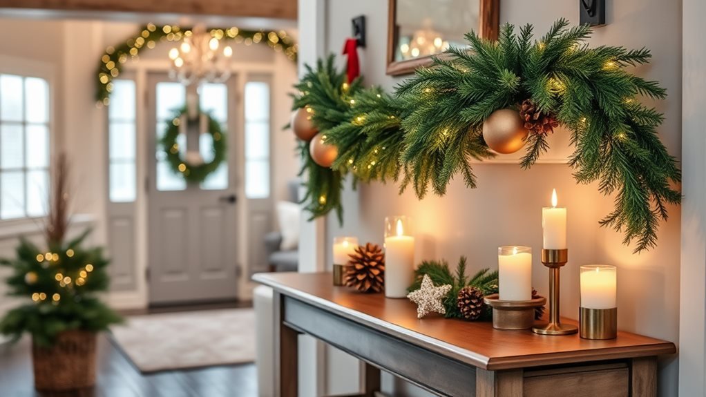 7 Simple Entry Table Christmas Decor Ideas